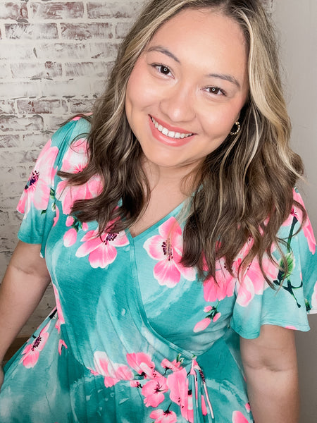 Floral Print Wrap Dress