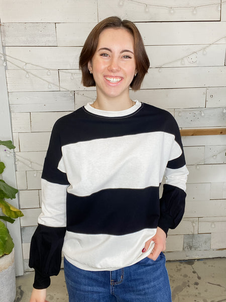 Striped French Terry Pullover