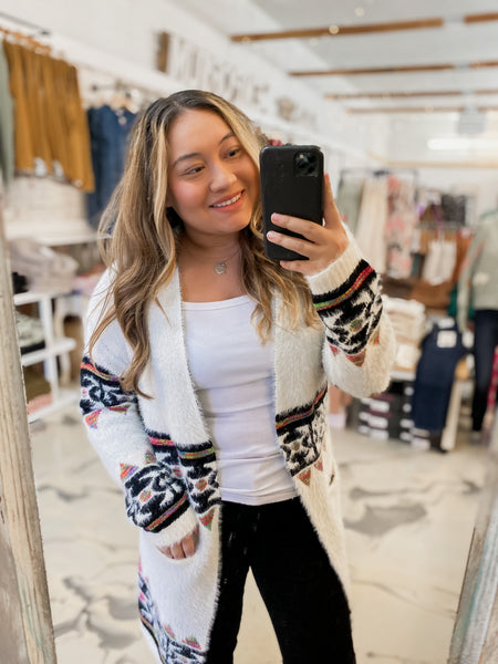 Aztec Cream Cardigan
