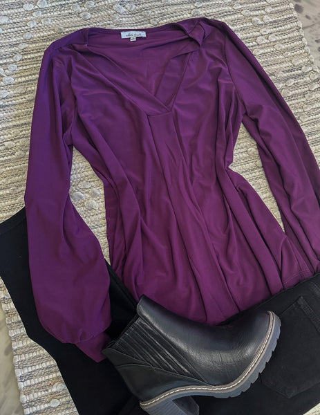 Pleated Day to Night in Plum