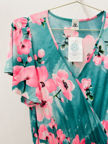 Floral Print Wrap Dress