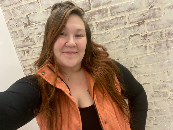 Michelle Mae Corduroy Vest in Pumpkin