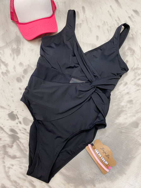 Surplice Twist Front Swimsuit