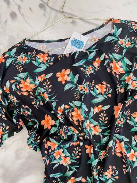 Floral Print Dolman Top