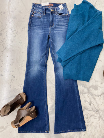 Judy Blue HW Classic Contrast Wash Flare