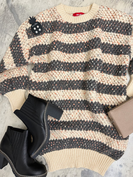 High Boots Speckled Sweater Dress
