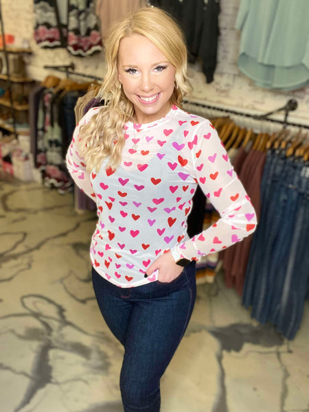 Heart It Up Mesh Top
