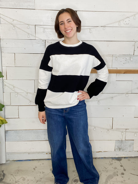Striped French Terry Pullover