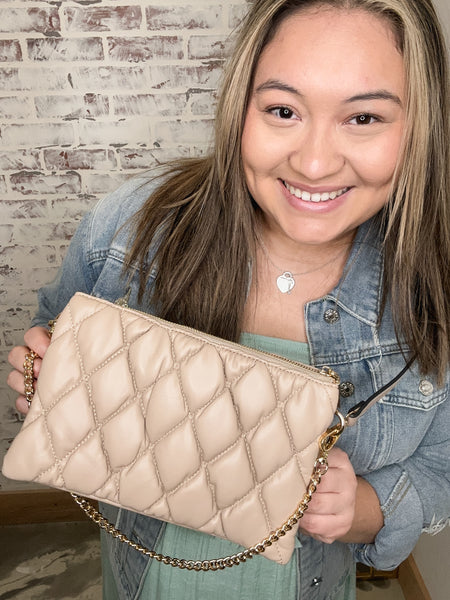 Britt Puffer Crossbody Ivory