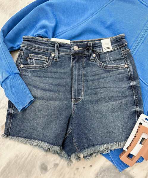 Judy Blue MR Denim Fray Shorts