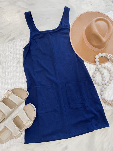 Rory Ribbed Jumper Dress Navy
