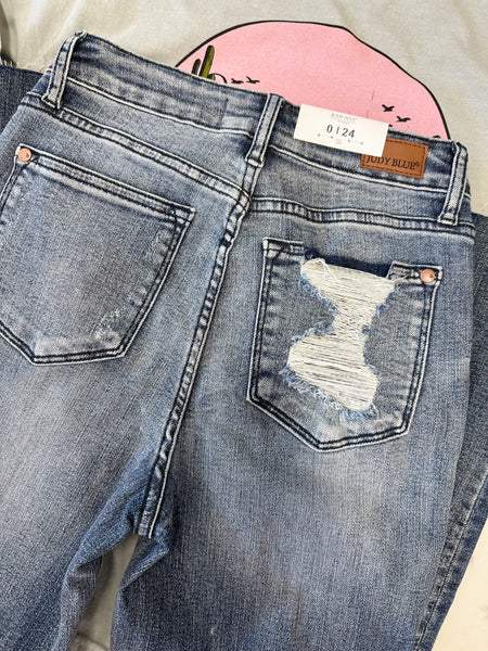 High Rise Raw Hem Relaxed Fit Judy Blue