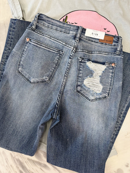 High Rise Raw Hem Relaxed Fit Judy Blue