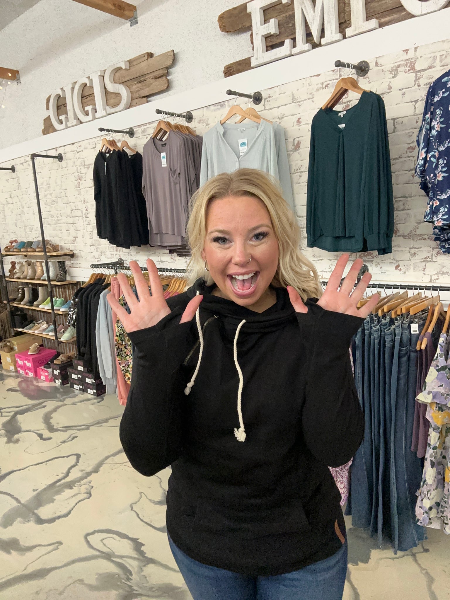 Ampersand Avenue DoubleHood Sweatshirt Night Shimmer