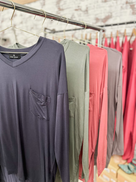 Modal V Neckline Long Sleeve STEAL