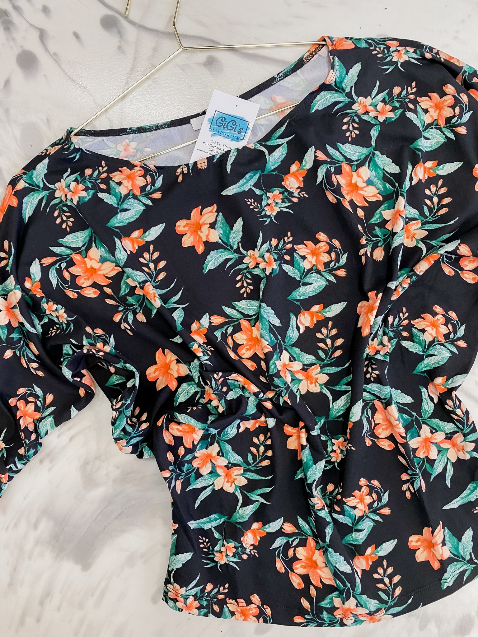 Floral Print Dolman Top