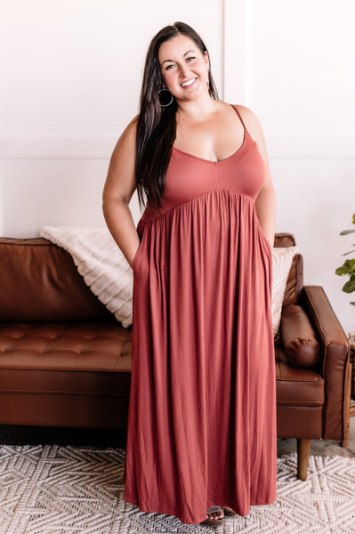 Be Enviable Maxi Dress In Rustic Rose