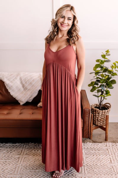Be Enviable Maxi Dress In Rustic Rose