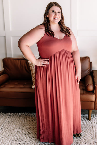Be Enviable Maxi Dress In Rustic Rose