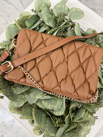 Britt Puffer Crossbody Brown