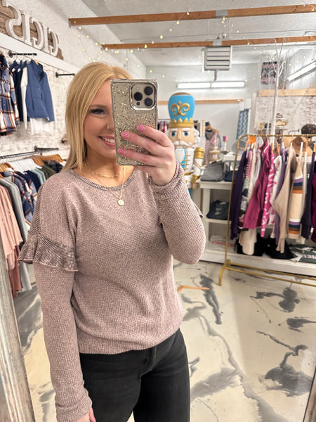 Melange Waffle Sweater
