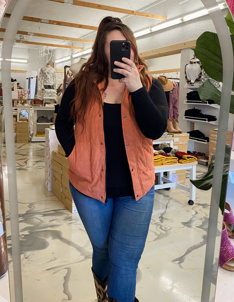 Michelle Mae Corduroy Vest in Pumpkin