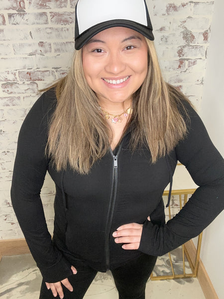 Rae Mode Butter Jacket with Hood in Black