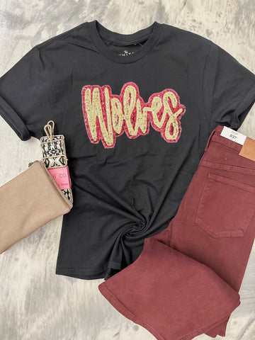 Sequin Wolves Tee