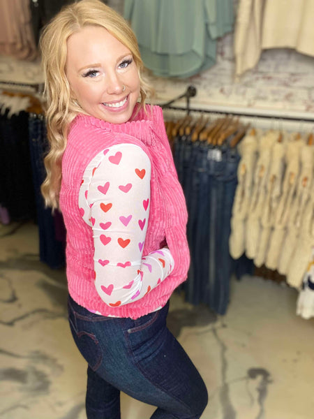 Zig Zag Cordurory Puffer Vest
