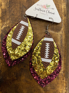 Felt Football Earrings