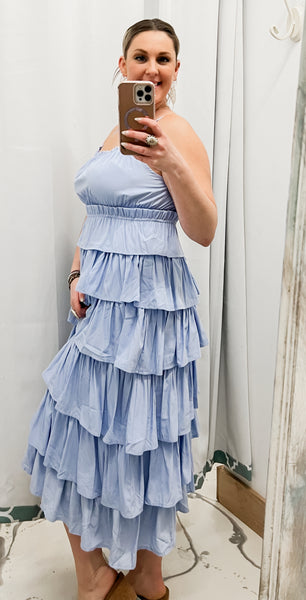 Not so Blue Midi Dress