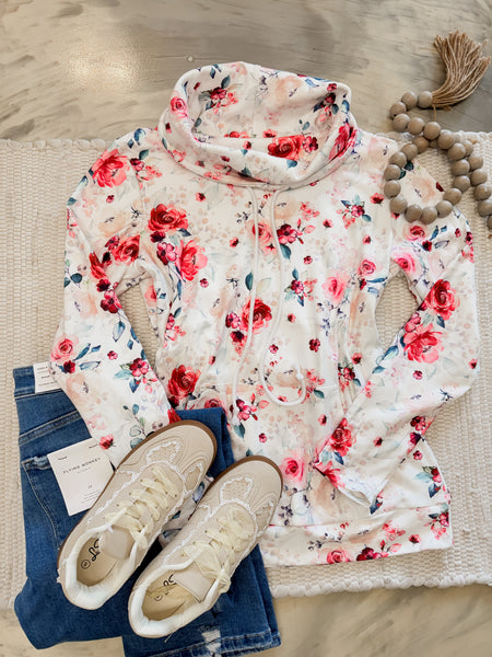 Michelle Mae Soft Funnel Neck Pink Bloom