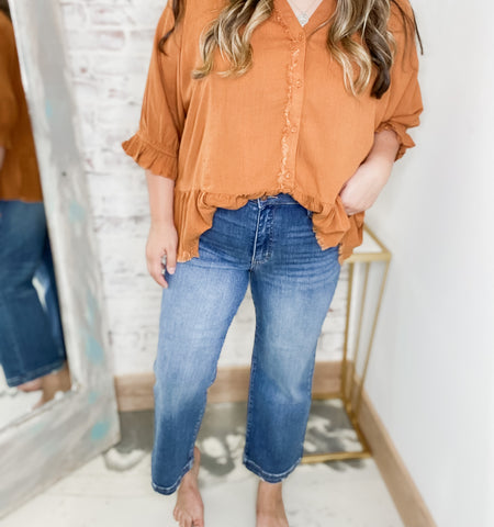 Judy Blue Can't Live Without Them HW Vintage Wash Crop Wide Leg