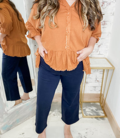 Judy Blue HW Tummy Control Navy Crop