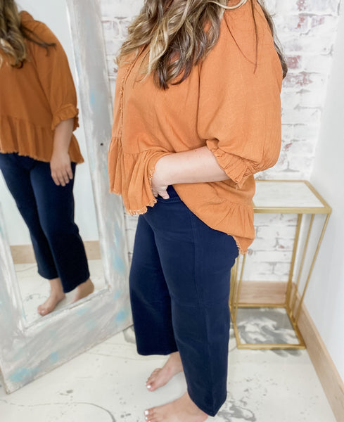 Judy Blue HW Tummy Control Navy Crop