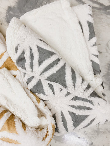 Starburst Sherpa Blanket Grey