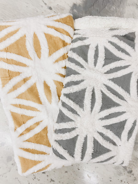 Starburst Sherpa Blanket Grey