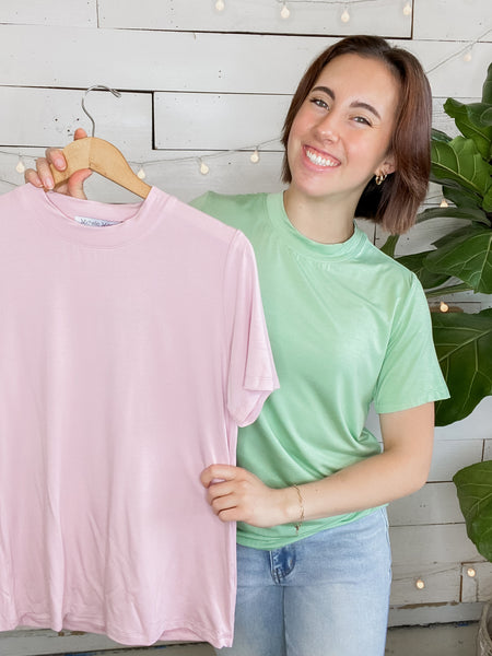 Michelle Mae Blair Short Sleeve Top in Sage