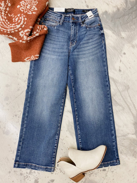 Judy Blue Can't Live Without Them HW Vintage Wash Crop Wide Leg