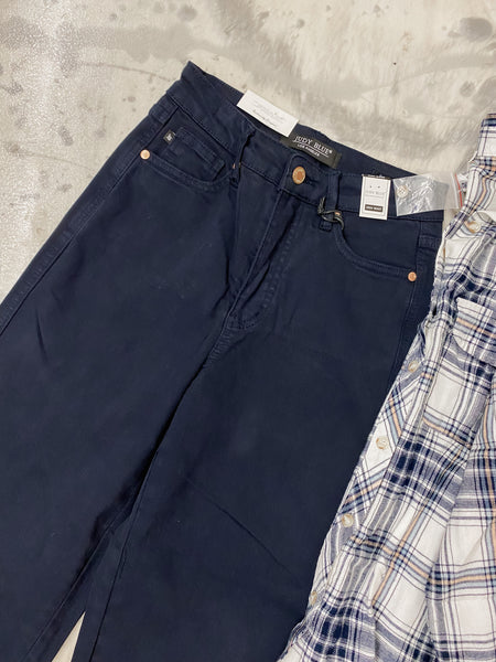 Judy Blue HW Tummy Control Navy Crop