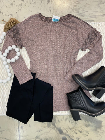 Melange Waffle Sweater