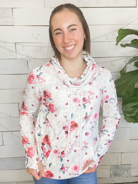 Michelle Mae Soft Funnel Neck Pink Bloom
