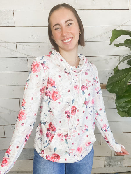 Michelle Mae Soft Funnel Neck Pink Bloom