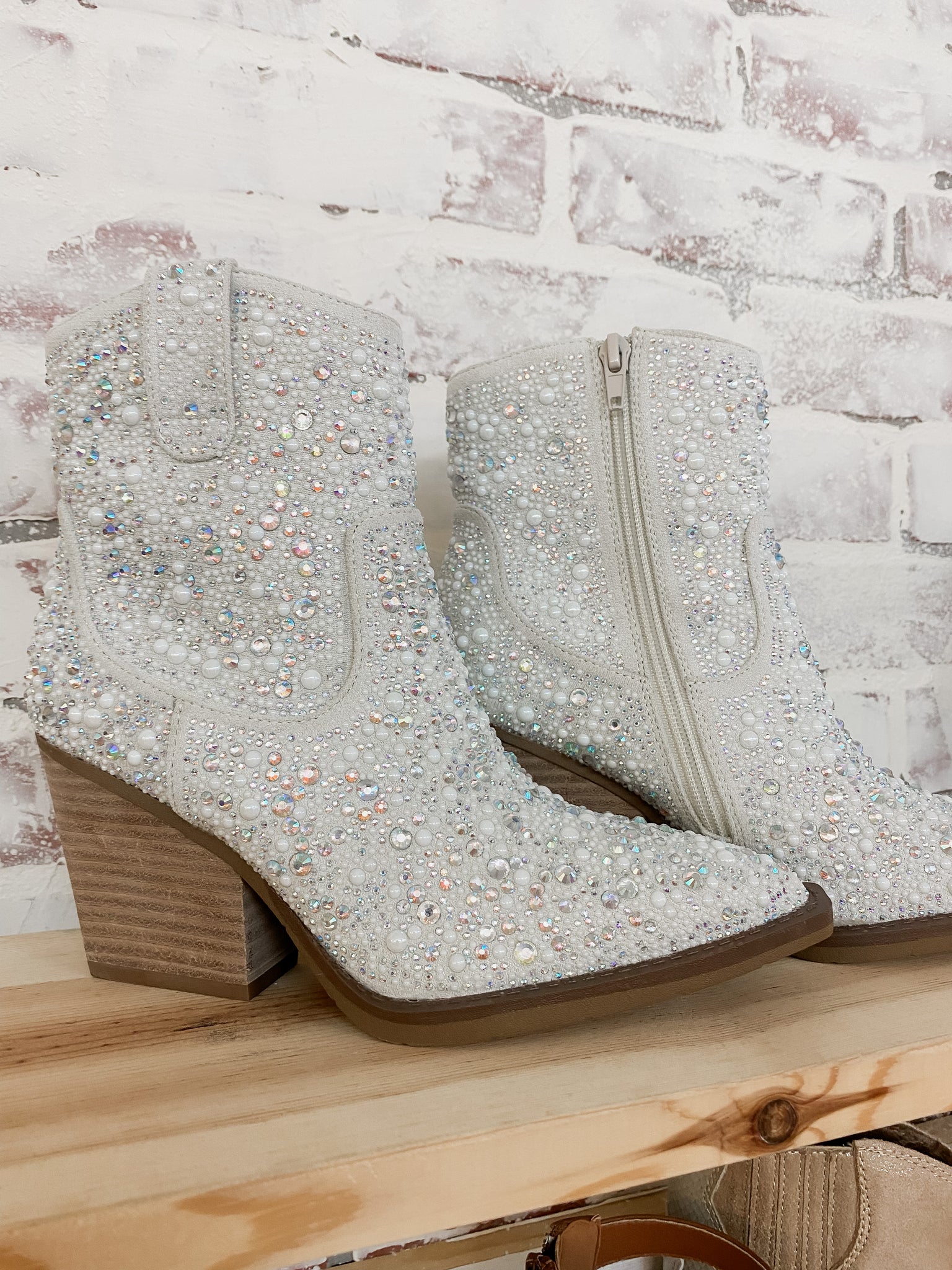 Kady Pearl Blingin Bootie Ivory