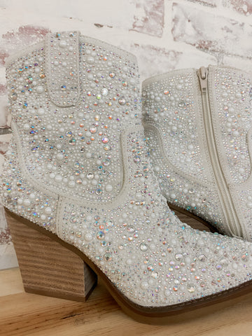 Kady Pearl Blingin Bootie Ivory