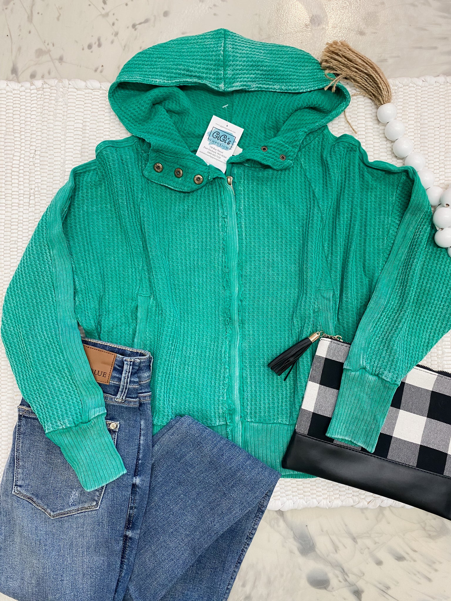 Waffle Mineral Wash Jacket