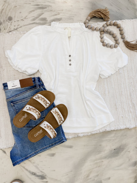 Ruffled Buttons Top