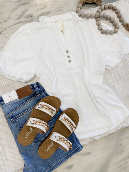 Ruffled Buttons Top