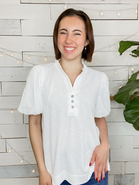 Ruffled Buttons Top