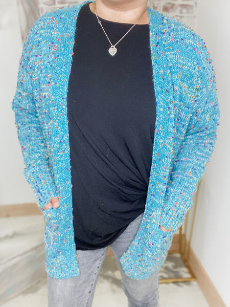 Confetti Cardigan in Teal